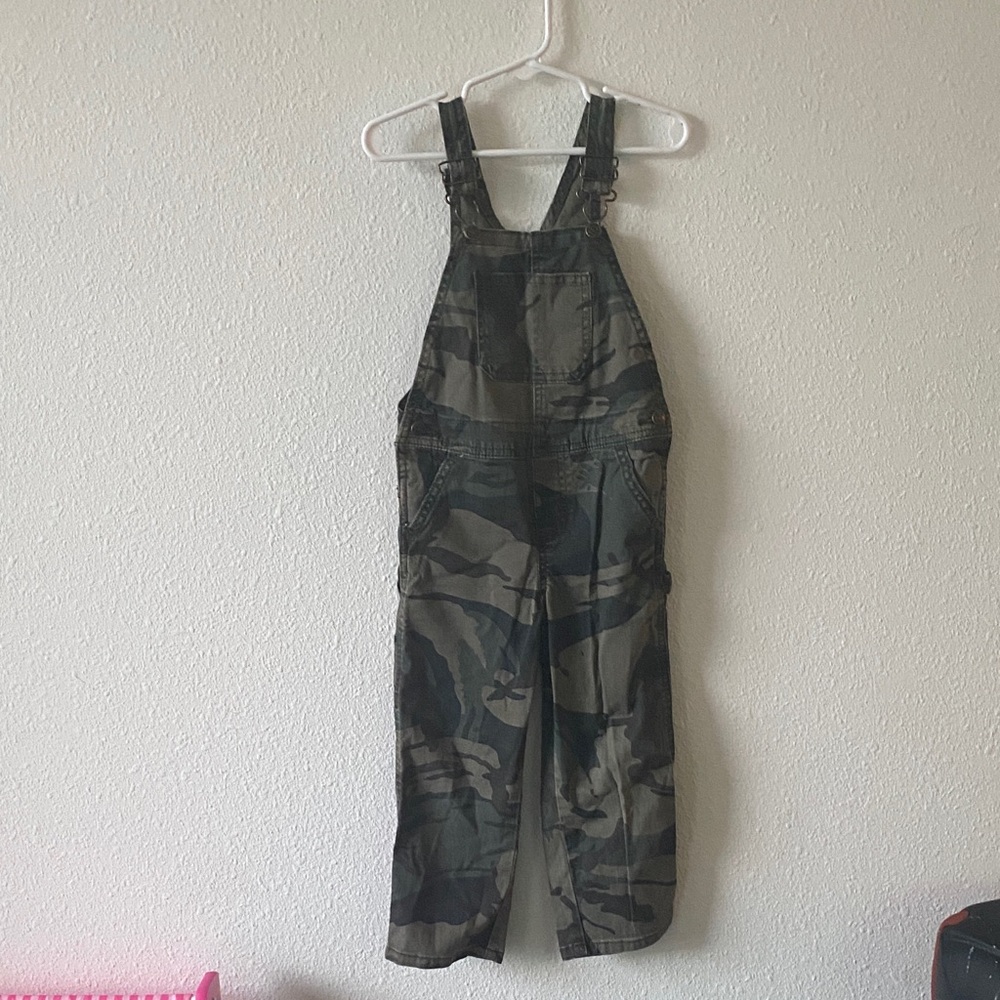 Kids Camouflage Overalls - Green Camo Utility Dungarees
